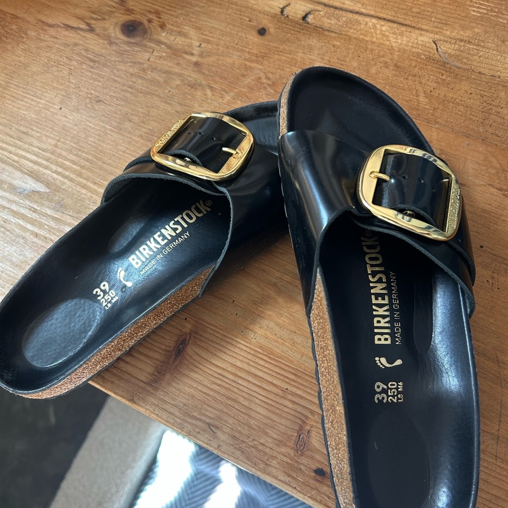 Birkenstock Madrid Big Buckle Black Patent